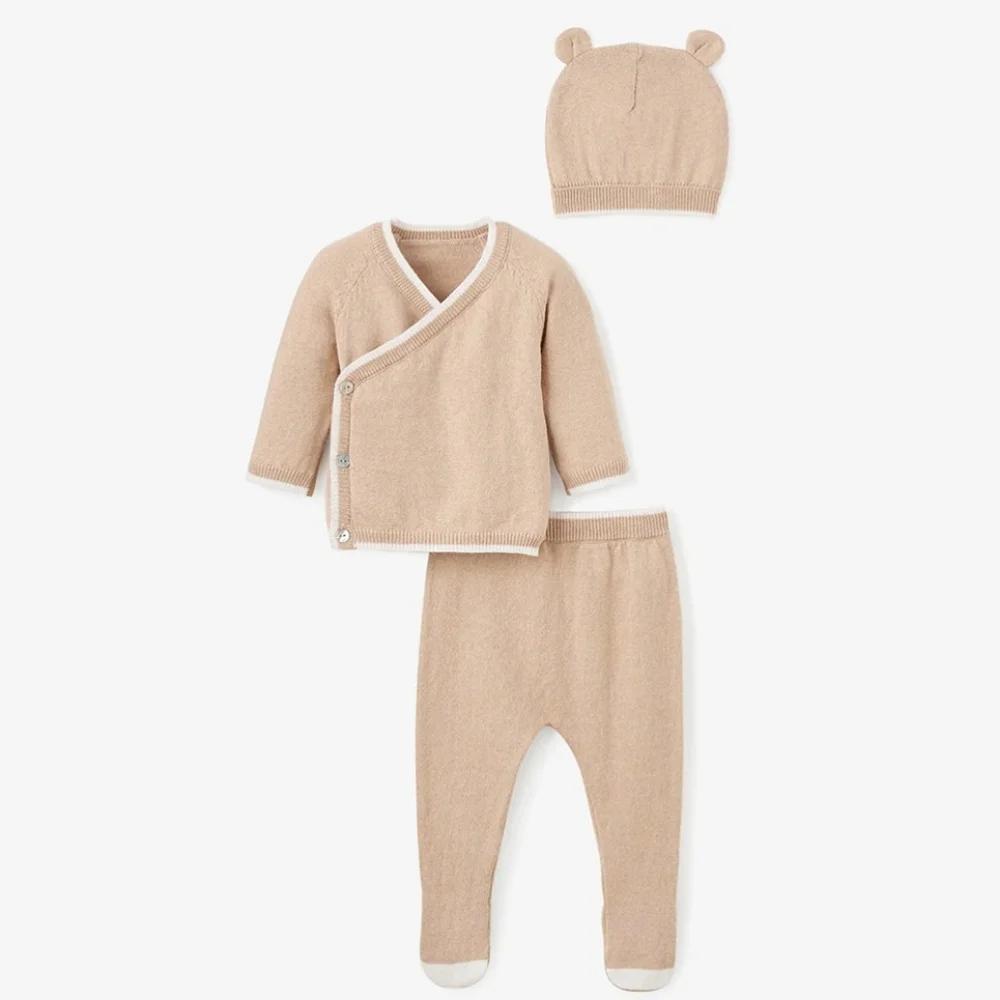 Elegant Baby Baby Layette Knit & Jumpsuit Set - Cotton Cashmere Sz 3 Months